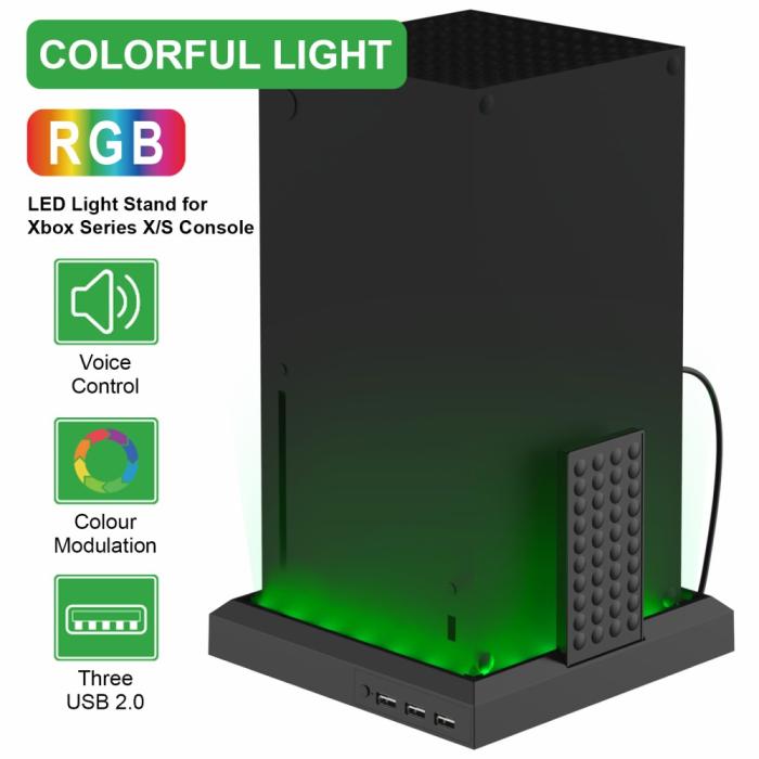 Bild 3, Xbox Series S/X Laddningsstation RGB Svart