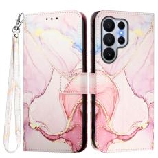 Samsung Galaxy S26 Ultra Fodral L&auml;der Marmor Ros&eacute;guld