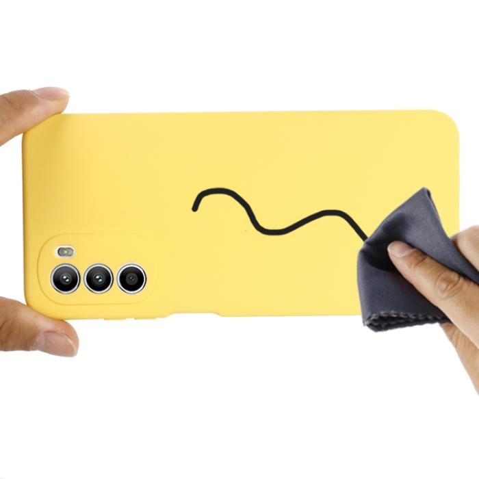 Bild 4, Motorola Moto G52/G82 Skal Liquid Silikon Gul