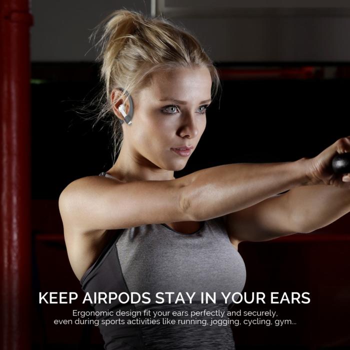 Bild 2, AHASTYLE AirPods/AirPods Pro 2/1 Öronkrokar Grå