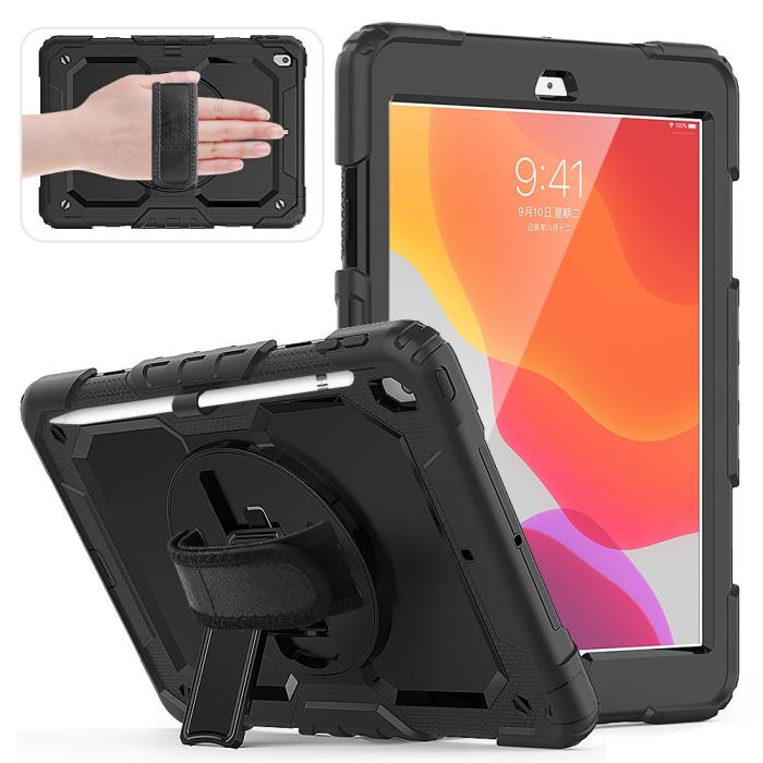 Bild 2, iPad 10.2 2019/2020/2021 Skal 360° Kickstand Med Strap
