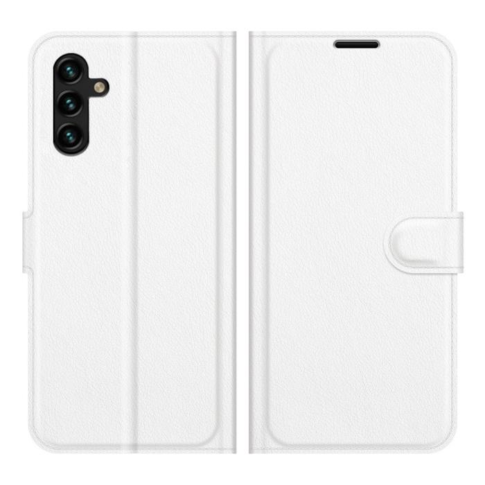Bild 1, Samsung Galaxy A04s / A13 5G Fodral Litchi Läder Vit