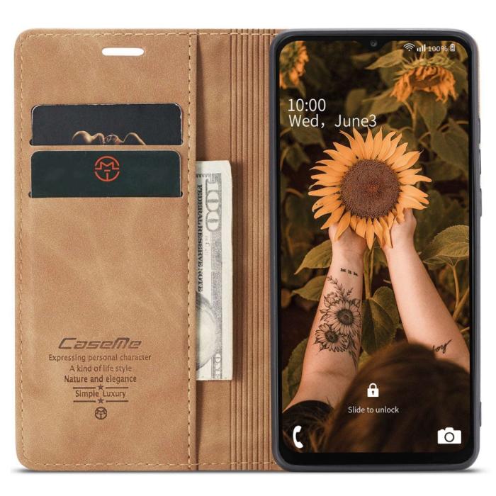 Bild 2, CASEME Samsung Galaxy A23 5G Fodral Flip Läder Brun