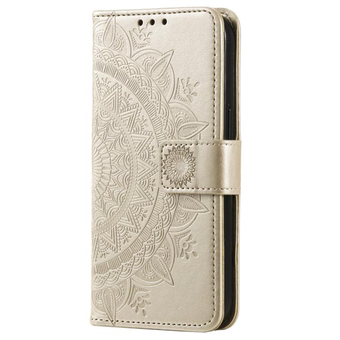 Bild 5, Samsung Galaxy S23 Ultra Fodral Mandala Läder Guld