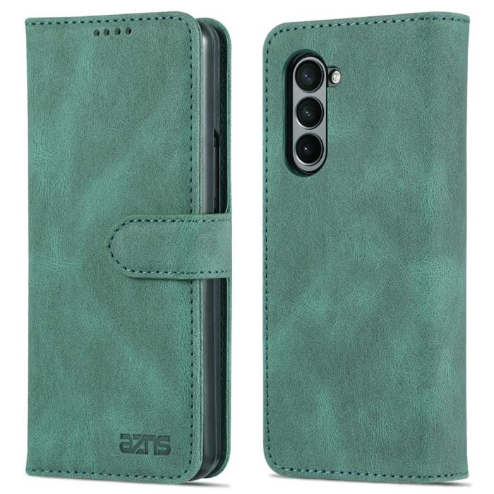 Bild 1, AZNS Galaxy Z Fold 5 Fodral Läder Grön