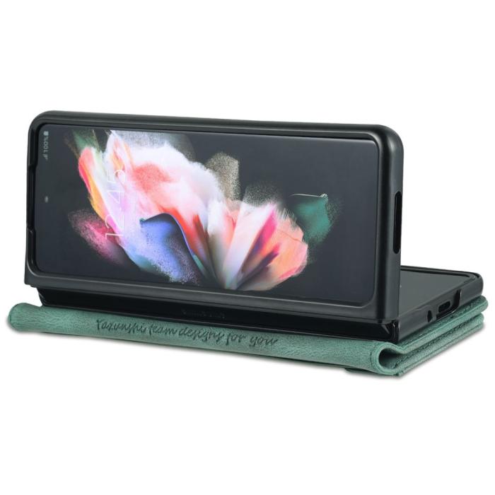 Bild 4, AZNS Galaxy Z Fold 5 Fodral Läder Grön
