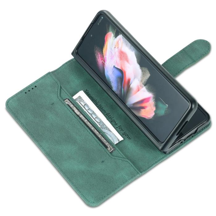Bild 5, AZNS Galaxy Z Fold 5 Fodral Läder Grön
