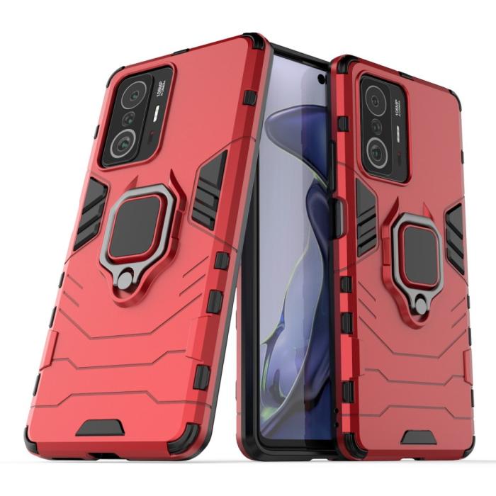 Bild 1, Xiaomi 11T / 11T Pro Skal Hybrid Armor Röd