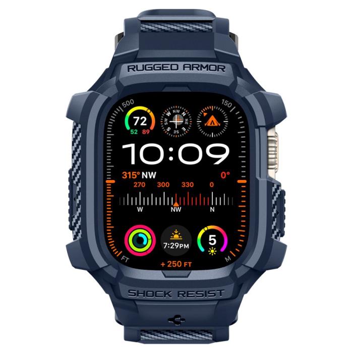 Bild 2, Spigen Apple Watch Ultra 49 mm Skal/Armband Rugged Armor 'Pro' Navy Blue
