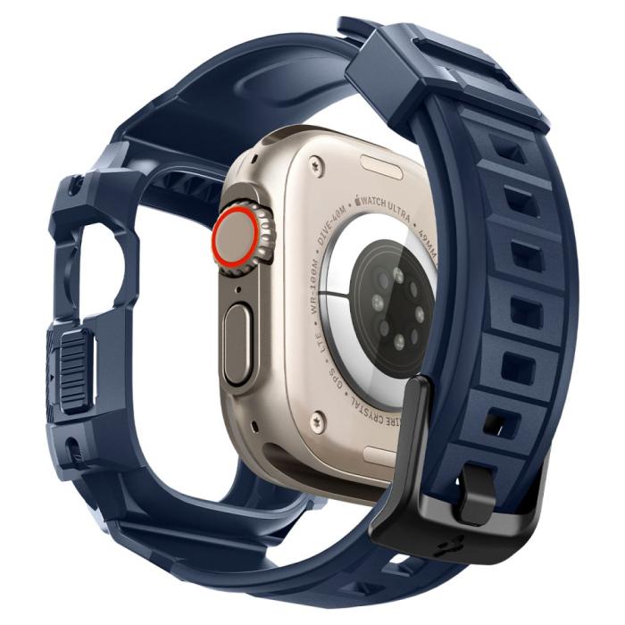Bild 3, Spigen Apple Watch Ultra 49 mm Skal/Armband Rugged Armor 'Pro' Navy Blue