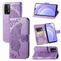 Xiaomi Redmi 9T - Butterfly Läder Fodral - Ljus Lila