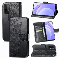 Xiaomi Redmi 9T - Butterfly L&auml;der Fodral - Svart