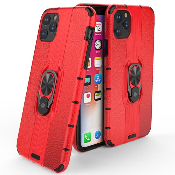 Bild 1, iPhone 11 - Ring Skal - Funkar med magnethållare - Röd