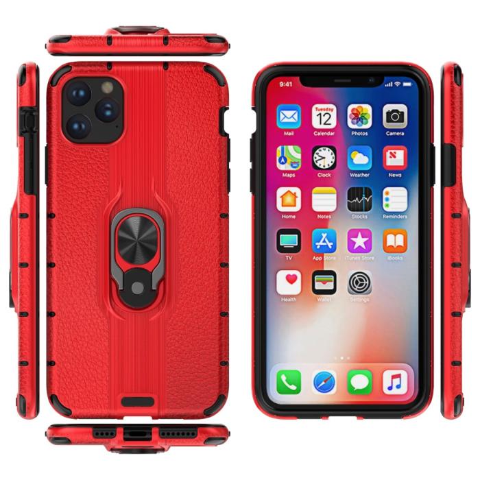Bild 2, iPhone 11 - Ring Skal - Funkar med magnethållare - Röd