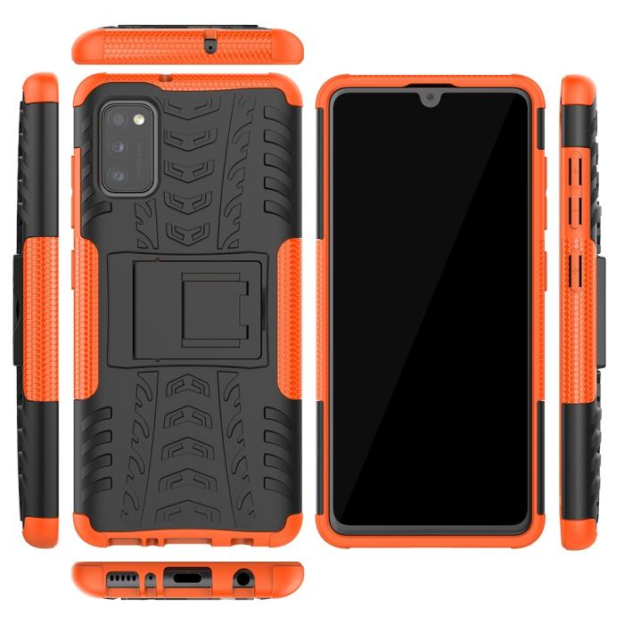 Bild 2, Samsung Galaxy A41 - Ultimata Stöttåliga Skalet med Stöd - Orange