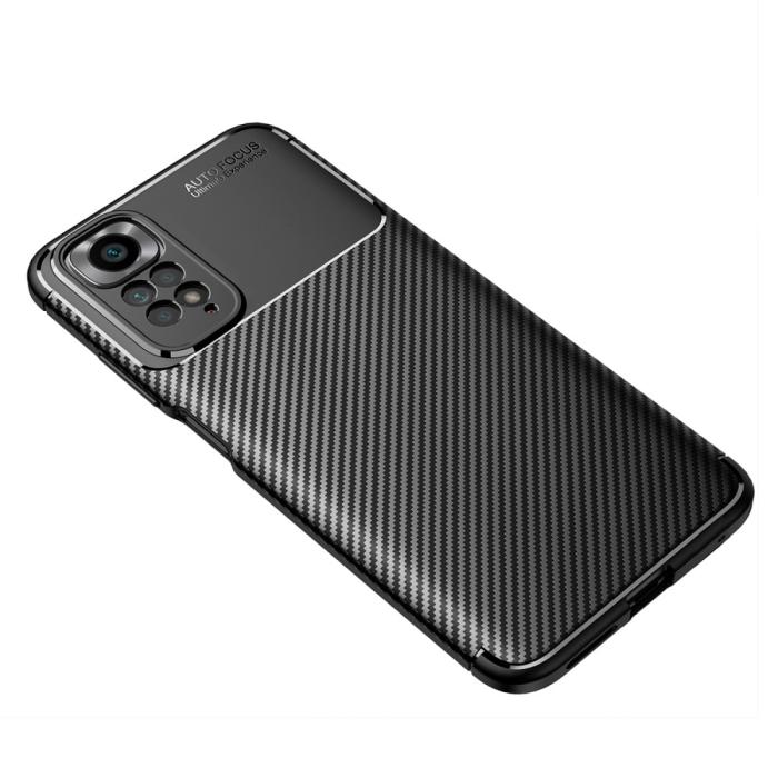Bild 2, Xiaomi Redmi Note 11 4G Skal Kolfiber Textur Svart