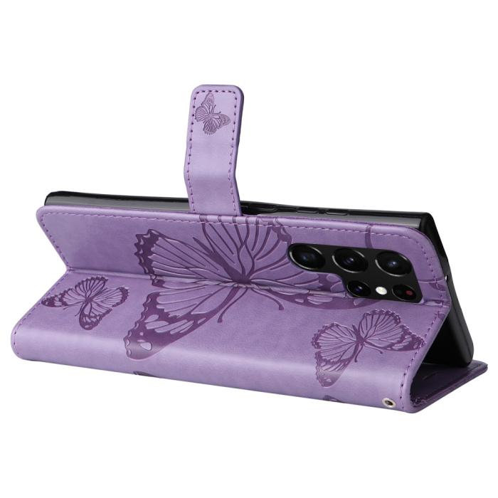 Bild 6, Samsung Galaxy S22 Ultra Fodral Tryck Butterfly Lila