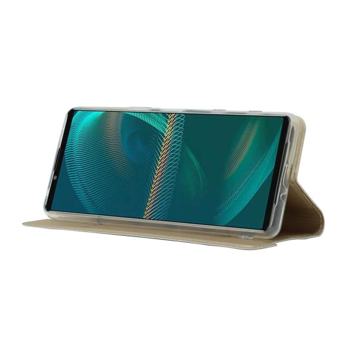 Bild 4, Sony Xperia 5 III Fodral Skin Touch Läder Guld