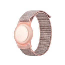 AirTag Nylon Armband För Barn (L) Rosa