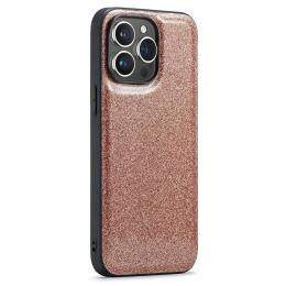 DG.MING iPhone 14 Pro Skal Läder Glitter Guld