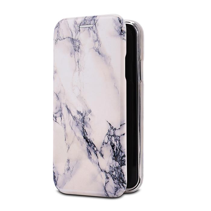 Bild 3, iPhone X/Xs Plånboksfodral - Marble White