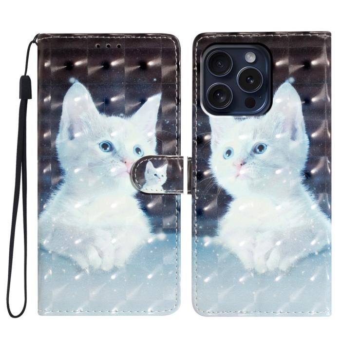 Bild 1, iPhone 16 Pro Fodral Med Tryck Vit Katt
