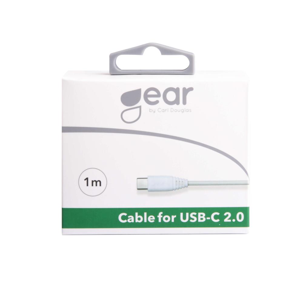 GEAR Laddkabel 1m USB-C till USB-A Vit