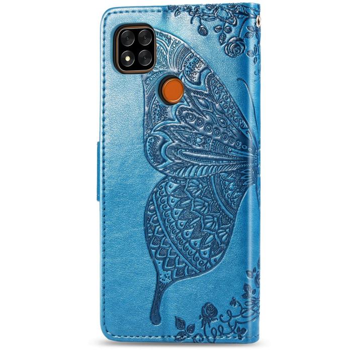 Bild 4, Xiaomi Redmi 9C Fodral Butterfly Blå