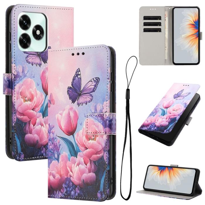 Bild 2, Honor X5c Plus Fodral Med Tryck Rosa Blommor