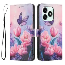 Honor X5c Plus Fodral Med Tryck Rosa Blommor