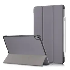 iPad Air 2025-2020 Fodral Tri-Fold Litchi Grå