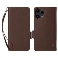 Nothing Phone 3a Lite Fodral Litchi L&auml;der Brun