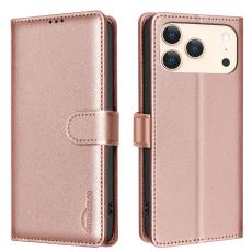 BINFEN iPhone 17 Pro Max Fodral RFID L&auml;der Ros&eacute;guld