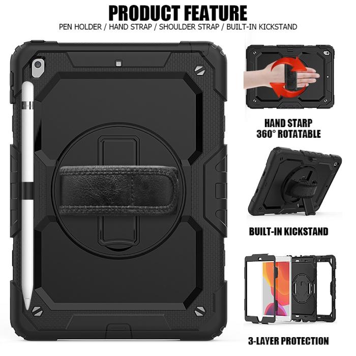 Bild 6, iPad 10.2 2019/2020/2021 Skal 360° Kickstand Med Strap