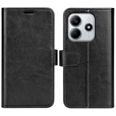Xiaomi Redmi Note 14 4G Fodral Crazy Horse L&auml;der Svart