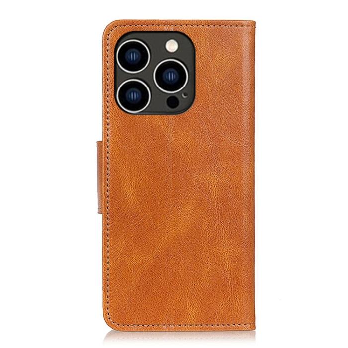 Bild 3, iPhone 15 Pro Fodral Crazy Horse Läder Brun