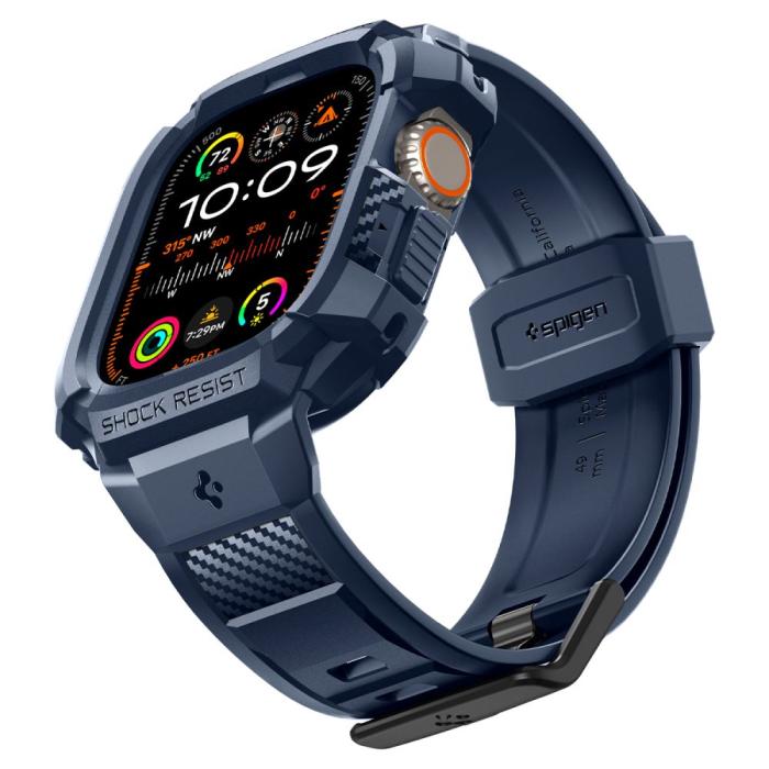 Bild 6, Spigen Apple Watch Ultra 49 mm Skal/Armband Rugged Armor 'Pro' Navy Blue