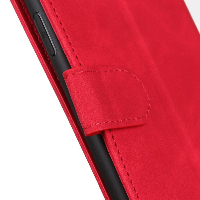 Bild 5, Xiaomi Redmi 9T - KHAZNEH Retro Läder Fodral - Röd