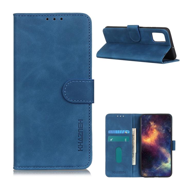 Bild 1, Xiaomi Redmi 9T - KHAZNEH Retro Läder Fodral - Blå