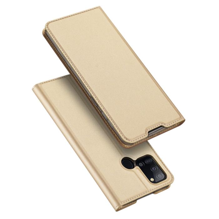 Bild 1, Samsung Galaxy A21s - DUX DUCIS Skin Pro Plånboksfodral - Guld