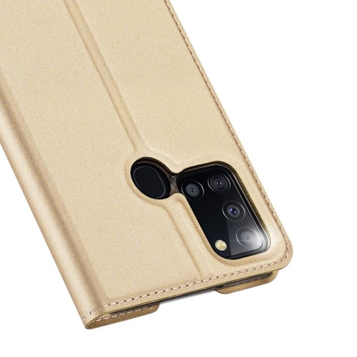 Bild 3, Samsung Galaxy A21s - DUX DUCIS Skin Pro Plånboksfodral - Guld