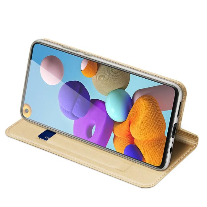 Bild 5, Samsung Galaxy A21s - DUX DUCIS Skin Pro Plånboksfodral - Guld