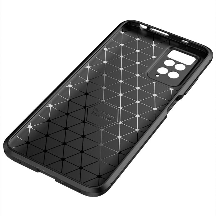 Bild 5, Xiaomi Redmi Note 11 4G Skal Kolfiber Textur Svart
