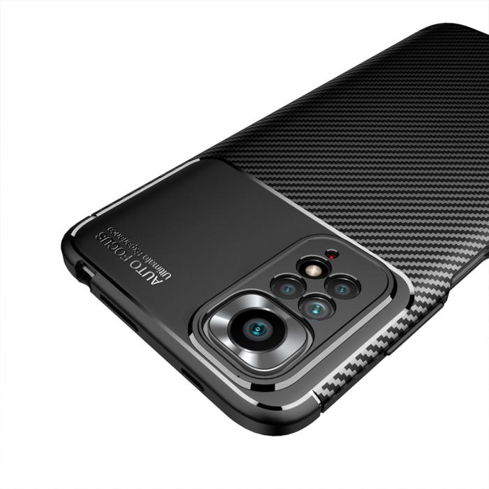 Bild 6, Xiaomi Redmi Note 11 4G Skal Kolfiber Textur Svart