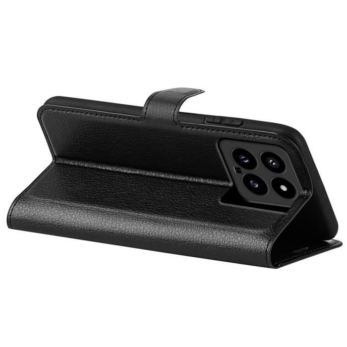 Bild 4, Xiaomi 14 Fodral Litchi Läder Svart
