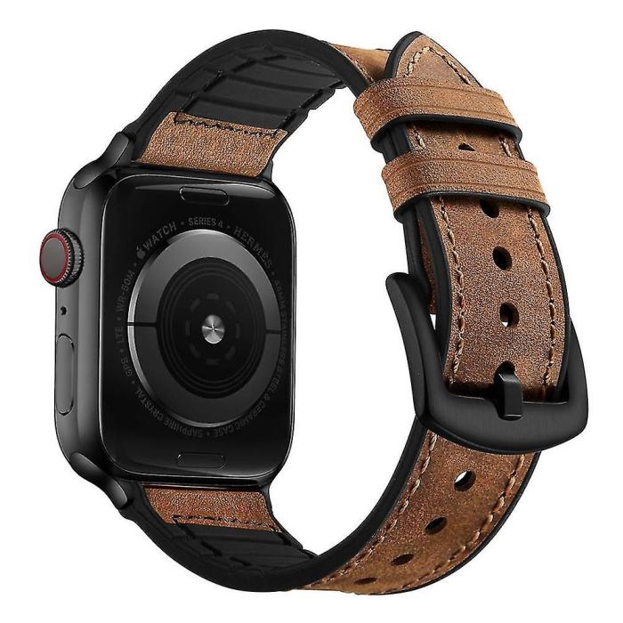 Bild 2, Läderarmband Apple Watch 42/44/45/49 mm Brun