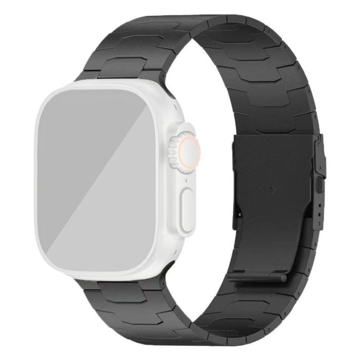 Bild 1, Apple Watch 42/44/45/49 Klockarmband Metall Svart