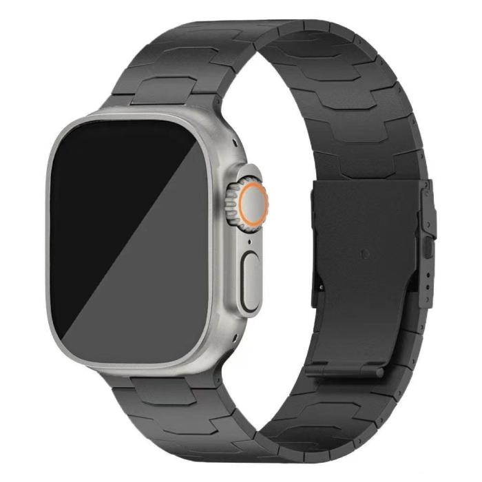 Bild 2, Apple Watch 42/44/45/49 Klockarmband Metall Svart