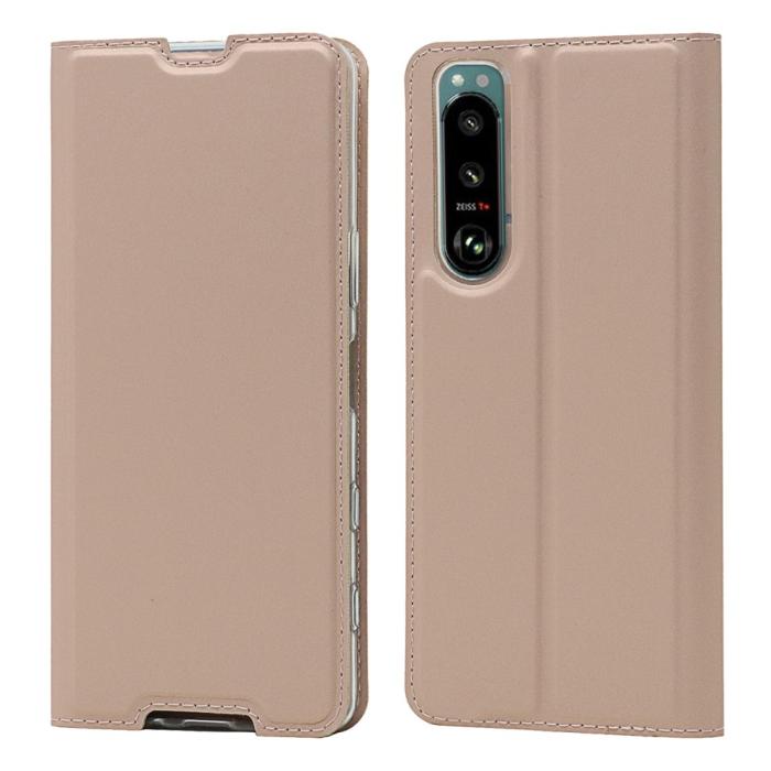 Bild 1, Sony Xperia 5 III Fodral Skin Touch Läder Roséguld