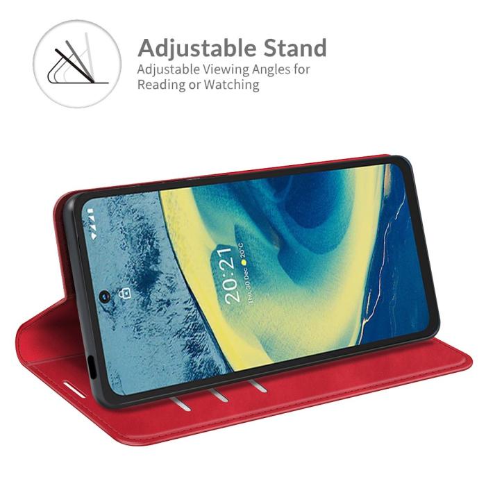 Bild 2, Nokia XR20 Fodral Skin Touch Flip Läder Röd